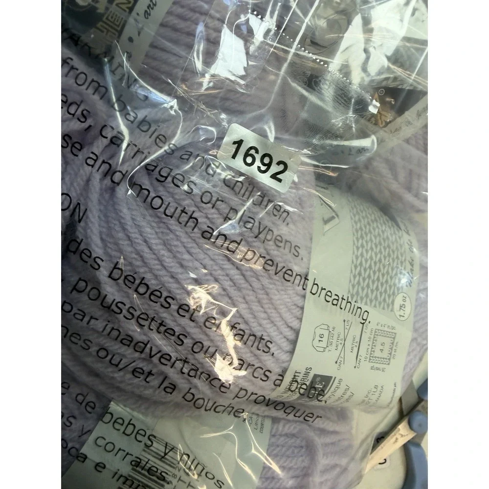 Phentex Vision Yarn Lot Of 5 Violetta Purple‎ 100% Acrylic 50g Each